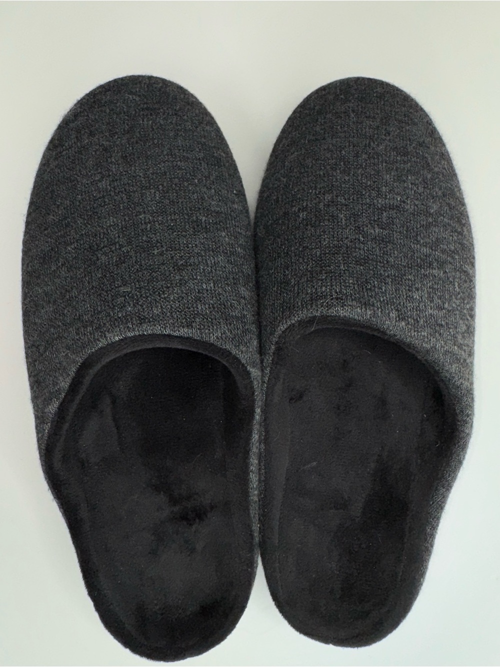 Git-up Memory Foam Slippers Gray Knit Slip On House Shoes Non Slip Mens Womens